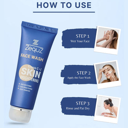 Zequz Vitamin C + E Brightening Face Wash - (200 Ml)