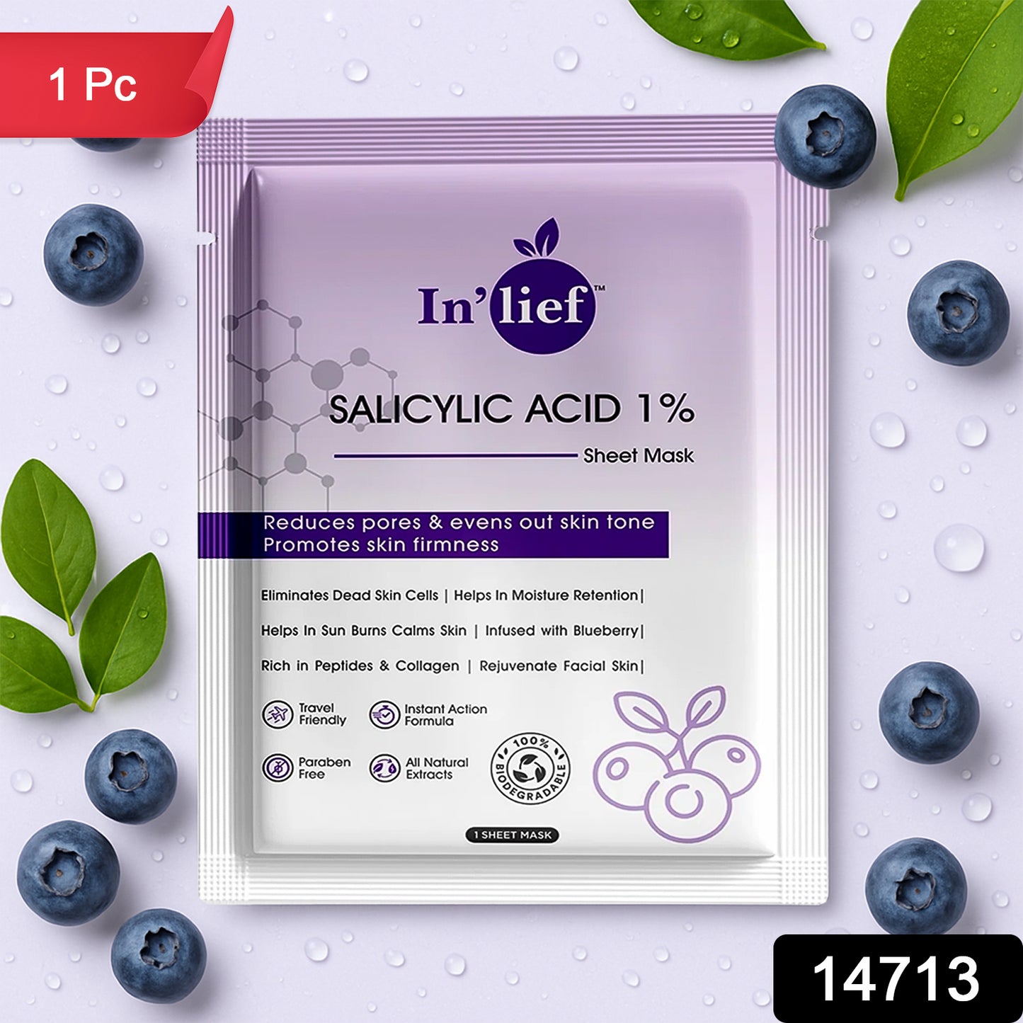 Inlief Salicylic Acid 1 Clarifying  Pore-refining Facial Sheet Mask (1 Pc)