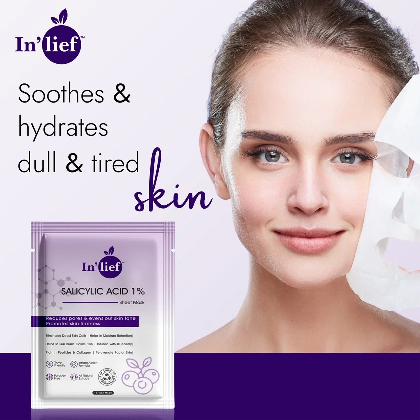 Inlief Salicylic Acid 1 Clarifying  Pore-refining Facial Sheet Mask (1 Pc)