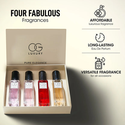 Og Beauty Luxury Pure Elegance Eau De Parfum Gift - (4 Pc  Set  20 Ml)